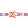 EVERLY JEWELRY |  18K Rose Gold Plated Silver 12 CT TGW Created Pink Sapphire and Created White Sapphire Bracelet - 2 of 4