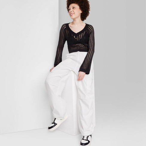 Women's Wide Leg Trousers - Wild Fable™ Off-white 6 : Target