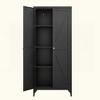 KIGFTSOD 2 Doors Metal Storage Cabinet Kitchen Pantry With Adjustable Shelves, Tall Steel Locker For Kitchen, Living Room, Dining Room, Office - 4 of 4