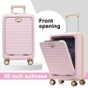 5 PCS Expandable Luggage Set, Hardside Spinner Suitcase with USB Port, Cup Holder, Duffel Bag, Tolietry Bag and TSA Lock - ModernLuxe - 3 of 4