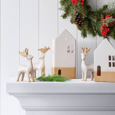 3pc Ceramic Deer Christmas Figurine Set - Wondershop™ White, 3 of 7