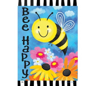 Briarwood Lane Spring House Flag 40x28 For Outdoor Bee Happy Bumblebee For Spring House Flag - 1 of 4