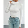 Coolmee Women's Turtleneck Long Sleeve Shirts Slim Fit Fashion Basic Tops Fall Winter Clothes - 2 of 4