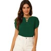 INSPIRE CHIC Women's Cutout Round Neck Cap Sleeve Casual Top - 3 of 4