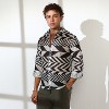 Campus Sutra Men Men's Taupe Brown & Cream White Chevron-Knit Shirt - 3 of 4