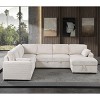 117.5" U Shaped Sleeper Sectional Sofa Pull Out Couch Bed for Living Room 6 Seater Plush Corduroy Upholstered Convertible Lounge Sofabed - 4 of 4