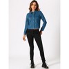 INSPIRE CHIC Women's Turn-Down Collar Flap Pockets Snap Button Faux Suede Jacket - 3 of 4