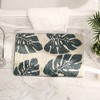 Zarkea™ Washable Soft Botanical Microfiber Runner Rug,Blue Leaf on Cream,Pet-Friendly, Anti-Slip - 3 of 4