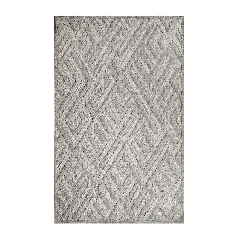 Contemporary Geometric Abstract Indoor Outdoor Area Rug by Blue Nile Mills, 1 of 10