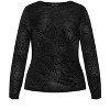 Women's Plus Size Sienna Zebra Top - black | CITY CHIC - 4 of 4
