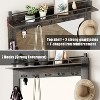 Acekool Hall Tree with Shoe Cubbies, 7 Hooks, 3 Storage Drawers & Dual Mirrors, Entryway Bench Organizer, Mudroom Furniture, White - 3 of 4