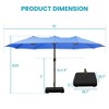 Aoodor 15 ft. Double Sided Patio Umbrella with Base Stand - 3 of 4