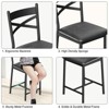 Bar Stools Set of 2/4, Gold Bar Stools Set of 2/4 with X-Shaped Backrest and Metal Footrest, Metal Bar Stools Set of 2/4 - 4 of 4