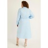 June + Vie by Roaman's Women's Plus Size Collared Midi Wrap Dress - 3 of 4