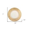 HomeRoots 13" Clear And Gold Round Glass Handmade Charger Plate - 3 of 4