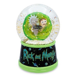 Silver Buffalo Rick and Morty Portal Light-Up Collectible Snow Globe | 6 Inches Tall - 1 of 4