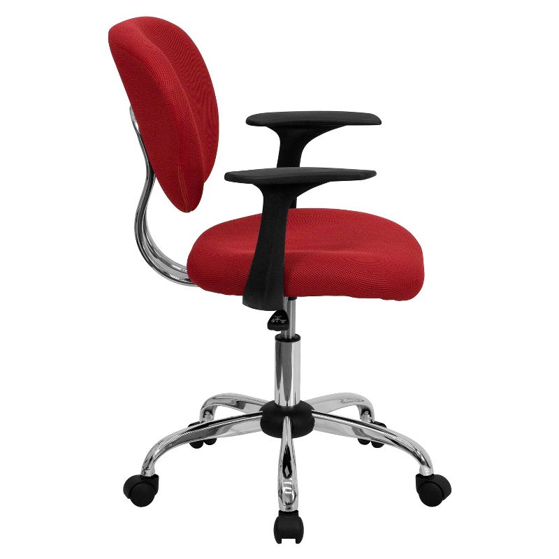 Emma and Oliver Mid-Back Mesh Padded Swivel Task Office Chair with Chrome Base and Arms, 4 of 6