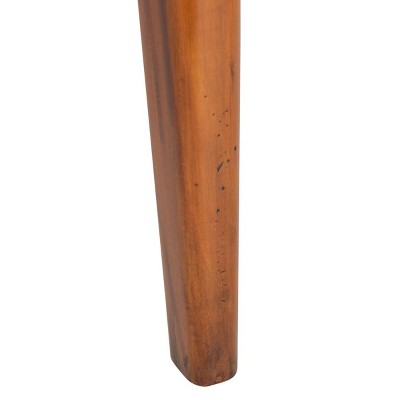 Culkin Modern Brown Leather Sling Armchair with Mahogany Frame