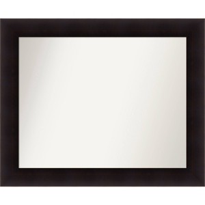 34" x 28" Non-Beveled Portico Espresso Wood Wall Mirror - Amanti Art: Modern Rectangular, Includes Mount Hardware - 1 of 4