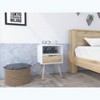 Vynxaria 1-Drawer 1-Shelf Nightstand, White & Light Oak Finish, Rectangular Shape, 20.9" Superior Top, 4-Leg Design - 3 of 4