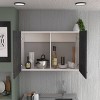 GlasFlength Kitchen Storage Kitchen Wall Cabinet Internal Shelves Cabinet Rectangular Storage Cupboard for Kitchen, Gray, 12.6"*39.3"*19.3" - 3 of 4