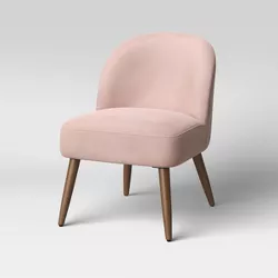 Minuta Pleated Back Armless Accent Chair Blush Velvet - Opalhouse™