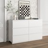 TiramisuBest 6-Drawer Storage Cabinet:Wide Wood Dresser with Large Storage Space for Bedroom, Hallway, Entryway & Living Room, White - 4 of 4