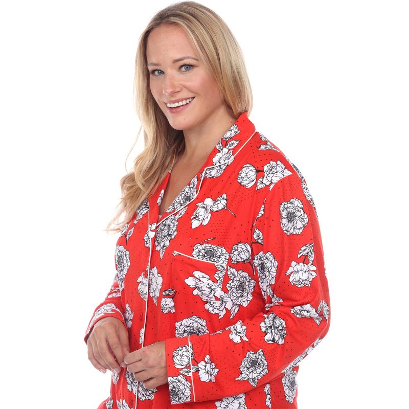 Plus Size Long Sleeve Floral Pajama Set - White Mark, 5 of 6