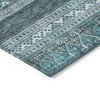 Teal Blue Ivory And Gray Southwestern Washable Indoor Outdoor Area Rug - 4 of 4