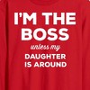 Men's - Instant Message - I'm The Boss Unless Daughter Is Around Long Sleeve Graphic T-Shirt - 2 of 4