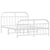 vidaXL 12" White California King Metal Bed Frame with Headboard & Footboard No Mattress - 2 of 4