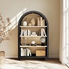Vatros Small Black Bookcase Arched Bookshelf with Round Foot - 2 of 4