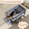 Stainless Steel Cat Litter Box with Lid, Extra Large Metal Kitty Litter Box with Scoop, Litter Mat - image 2 of 4