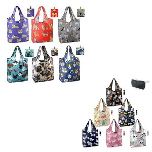 6 Pack Cats Reusable Grocery Bags Gifts for Cat Lovers - 1 of 4