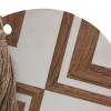 Round Small White Wood, Resin & Jute Cutting Board - Foreside Home & Garden - 3 of 4