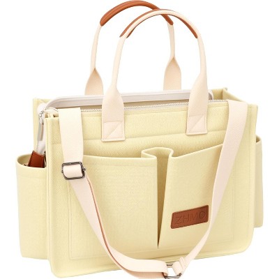 Tote Bag for Women With Compartments,Large Canvas Tote Women's Purse Crossbody Bags Work