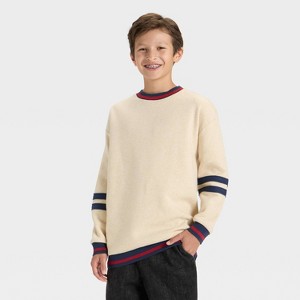 Boys' Rugby Striped Fleece Pullover Sweatshirt - art class™ - 1 of 3