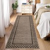 Washable Area Rug Living Room Rugs Modern Bordered Soft Throw Carpet Low Pile Non Slip Checkered Bedroom Rug Geometric Carpet for Nursery - 4 of 4