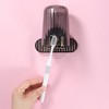Unique Bargains Bathrooms Wall Mounted Toothbrush Holder with Cup 4.33"x2.56" 1 Set - 4 of 4