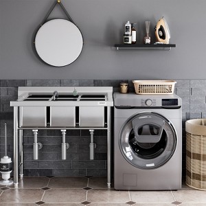 Freestanding Food Prep Sink Commercial Prep & Utility Sink Workstation Stainless Steel 1 Compartment Sink with Legs for Kitchen - 1 of 4