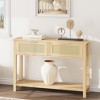 Coucheta Entryway Table with 2 Drawers, Boho Console Table with Storage, Wood Sofa Table for Living Room, Hallway, Foyer, Multiple Colors - 3 of 4