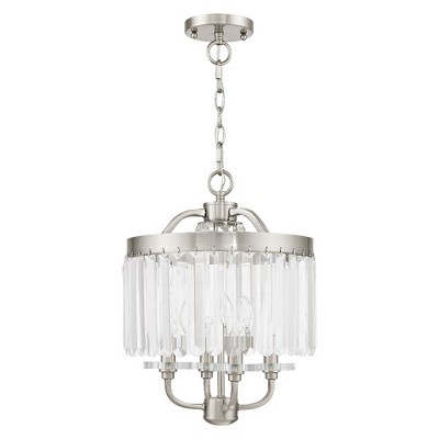 Brushed Nickel Crystal 4-Light Mini Chandelier