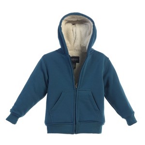 Gioberti Boy's Faux Shearling Lined Zip Up Fleece Hoodie Jacket - 1 of 3