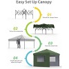 Garvee 10x10 Pop Up Canopy Tent Outdoor Canopy One-Person Set Up Heavy Duty Commercial Instant Tent Shelter, 3-Sidewall - 4 of 4