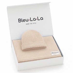 Bleu La La Luxe Collection 100% Organic Luxury Knit Baby Blanket + Hat Set - 1 of 4
