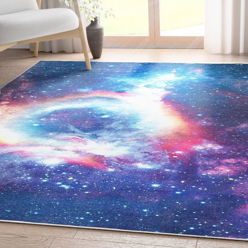 Well Woven Apollo Flat Weave Celestial Space Helix Multicolor Area Rug, 3 of 10