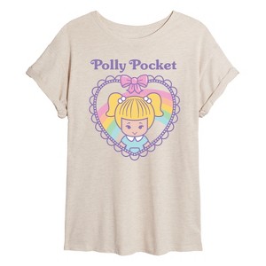 Women's - Polly Pocket - Polly Pocket Heart Oversized Graphic T-Shirt - 1 of 4