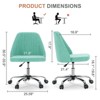 NicBex Home Office Chair,Adjustable Height Swivel Desk Chair with Wheels,Wide Armless Chair with High Back for Bedroom,Living Studying Room - 3 of 4