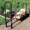 Sunnydaze Indoor/Outdoor Powder-Coated Steel Fire Pit or Fireplace Firewood Log Rack Holder - 8' - Black - 4 of 4