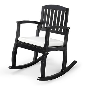 Karl Home | 36 in. Solid Wood Outdoor Rocking Chair with Cushion - 1 of 4